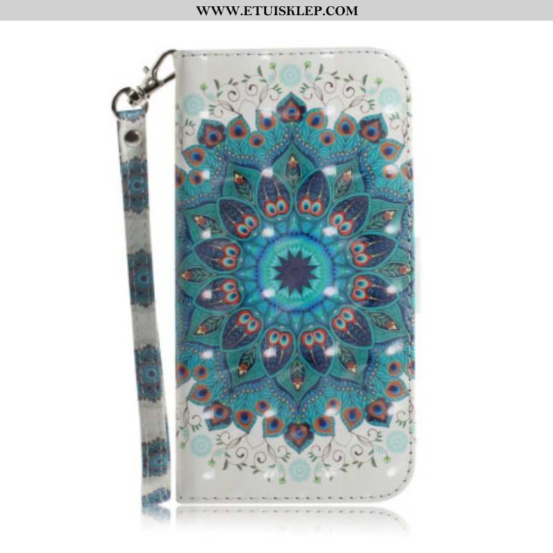 Etui Folio do iPhone 14 Plus z Łańcuch Paskowata Mandala